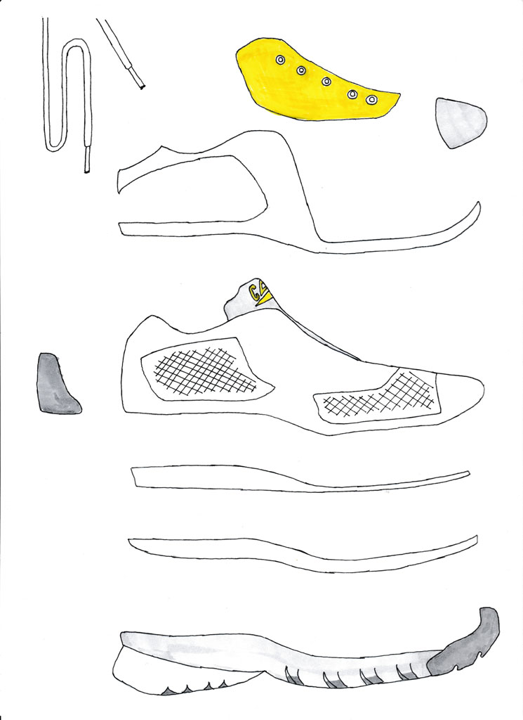 Caterpillar Shoe exploded sketch